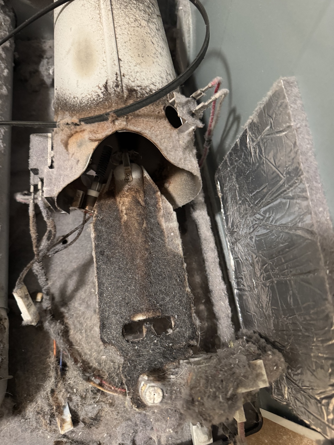 Dryer lint buildup